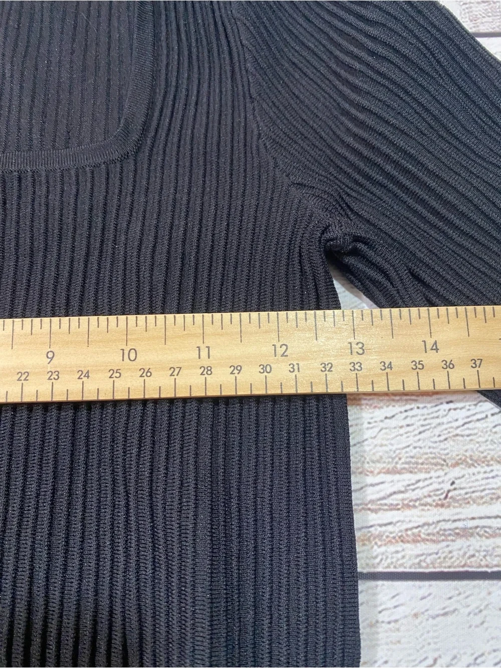 Madewell Ottoman Pullover Crop Black Ribbed Sweater Long Sleeve Medium - Picture 9 of 13